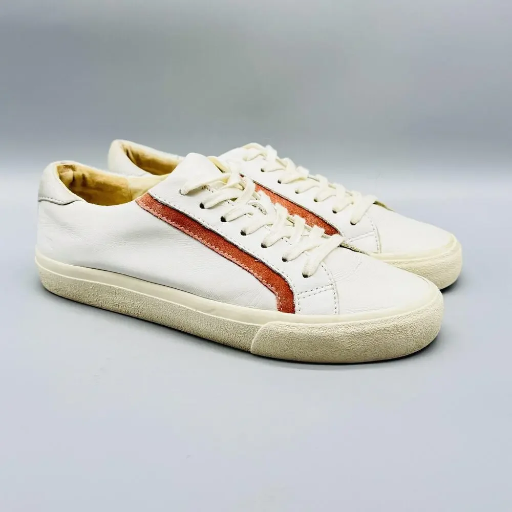 Madewell Shoes Womens 8.5 White Leather Sidewalk Low Top Lace Up Court Sneakers